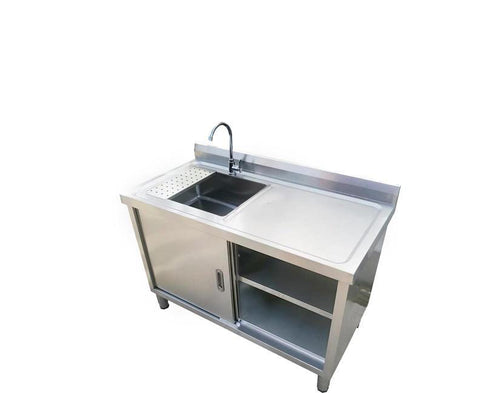 Stainless Steel Sink with Sliding Cabinet