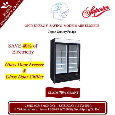 Superior Inverter Glass Double Door Chiller / Freezer