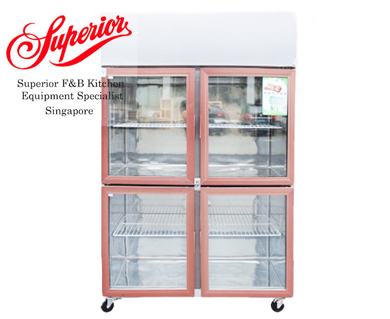 4 Glass Door Stainless Steel Full Freezer