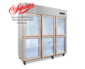 Six Doors Glass Fridge