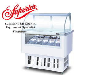 Ice Cream Glass Display Freezer White